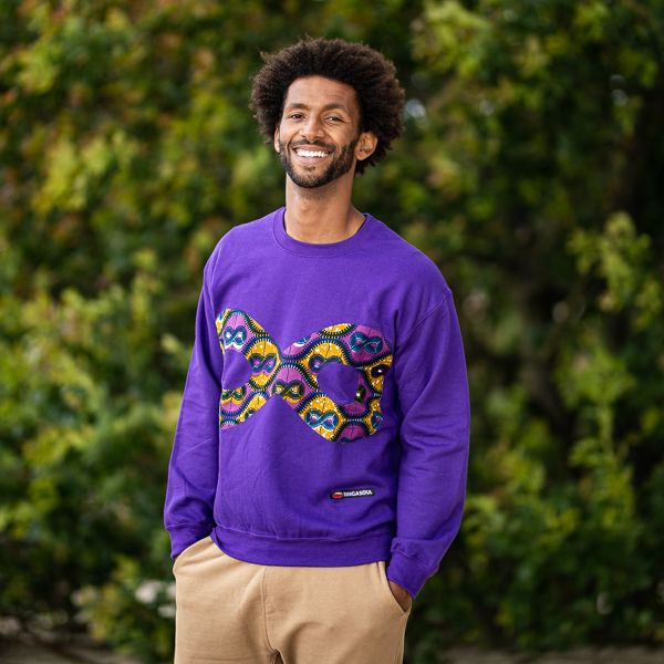 Purple Sweatshirt with Print Infinite