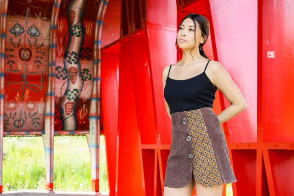 Brown Velvet Skirt with Print Gauteng