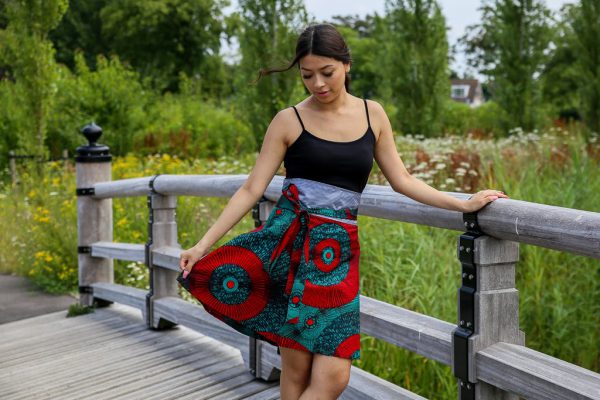 Skirt Zuma with Green Red Print