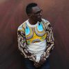 Ecru Sweatshirt with African Print Boomslang