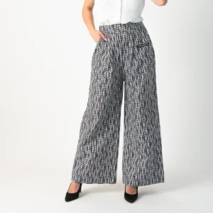 High Waist Pleated Trousers with Print Noba