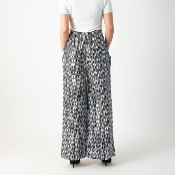 High Waist Pleated Trousers with Print Noba3