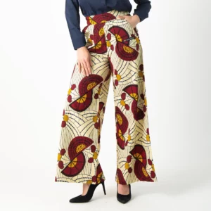 High Waist Pleated Trousers with Print Amarena