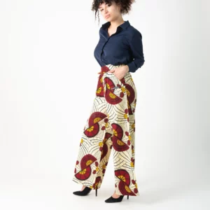 High Waist Pleated Trousers with Print Amarena2