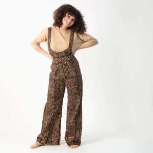Jumpsuit with Brown and Beige Print Dogon