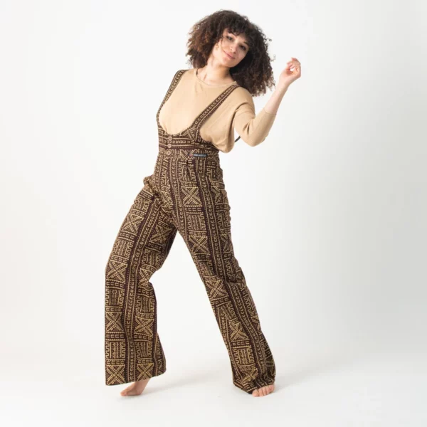 Jumpsuit with Brown and Beige Print Dogon3