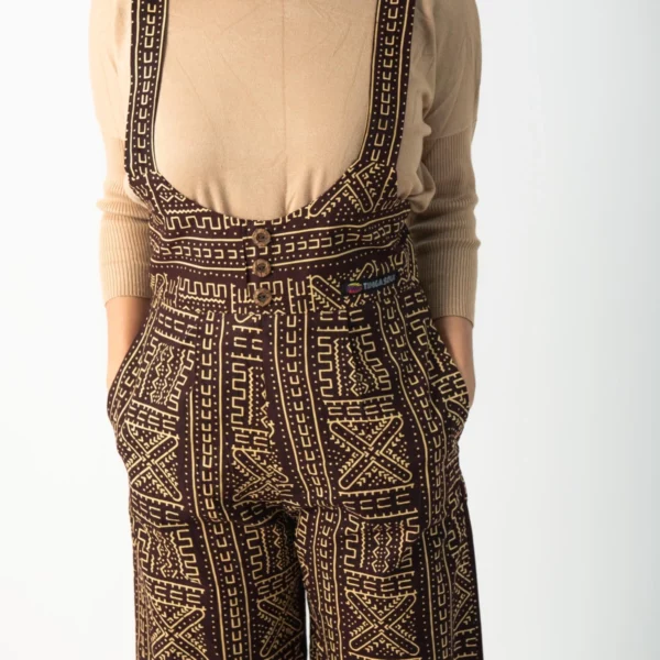 Jumpsuit with Brown and Beige Print Dogon4