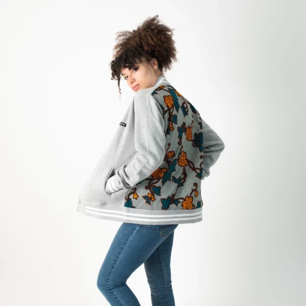 Grey Jacket with Print Presence1