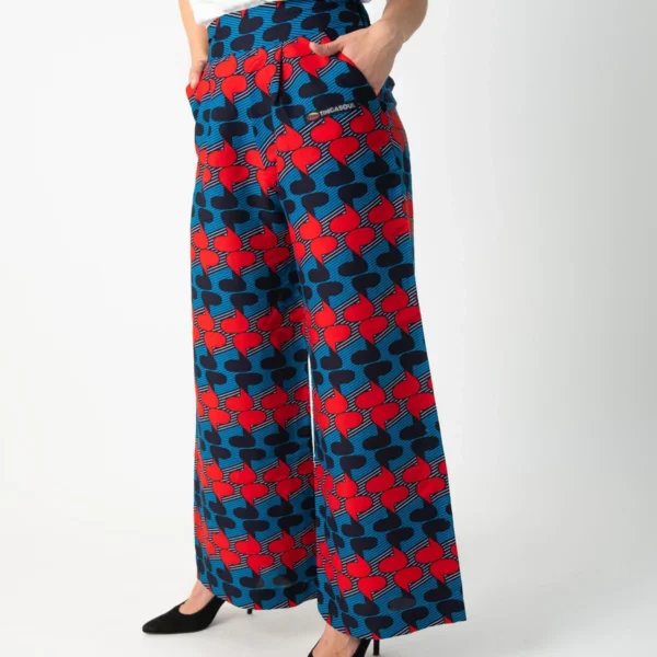 High Waist Pleated Trousers with Print Zumbi1