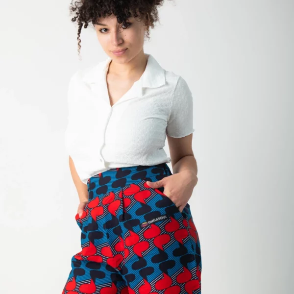 High Waist Pleated Trousers with Print Zumbi3